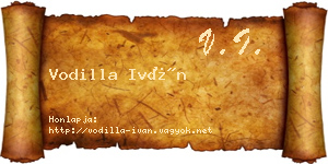 Vodilla Iván névjegykártya